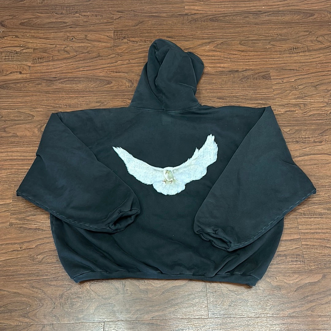 Yeezy x Gap x Balenciaga Dove Black Hoodie (Sun Damage)