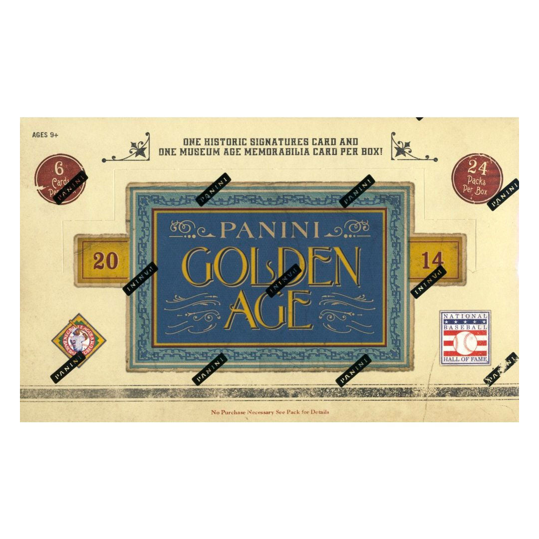 2014 Panini Golden Age Baseball Hobby Box Discover the beauty of classic baseball with the 2014 Panini Golden Age Baseball Hobby Box! This box is a golden ticket for any baseball enthusiast, featuring 1 autograph per box, plus exciting inserts. Experience an era of unforgettable baseball - get your hobby box today!