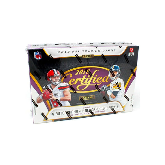 Elevate your love for football with the 2018 Panini Certified Football Hobby Box! This high-quality box contains everything a true fan could want, from iconic cards to must-have features. Experience the excitement of collecting and displaying these certified cards, featuring top players and teams. Get yours now and up your game!