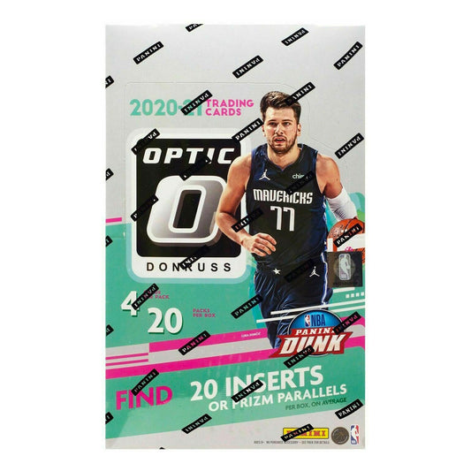 2020-21 Panini Donruss Optic Basketball Retail Box Experience 2020-21 Panini Donruss Optic Basketball Retail Box, an incredible collection of vibrant and bold trading cards! Every Retail Box promises up to 20 packs per box, with a chance at exciting inserts and autographs of some of your favorite NBA stars! Get ready to feel the thrill of collecting with this exquisite box!