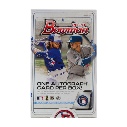 Hit the diamond with the 2020 Bowman Baseball Hobby Box, packed with 10 cards per pack featuring future MLB stars. Open packs to find autographs, rare parallels, and more collectible surprises. Find the next wave of superstars with this exciting box!  2020 Bowman Baseball Hobby Box