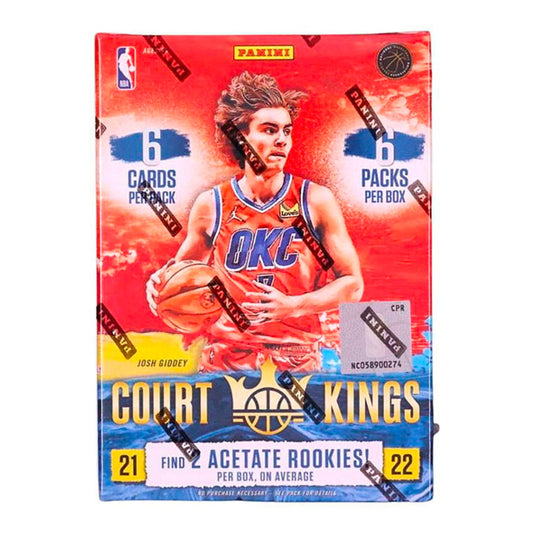 2021-22 Panini Court Kings Basketball Hobby Box Unleash your basketball fandom with the 2021-22 Panini Court Kings Basketball Hobby Box! Enjoy 10 cards including Autographs, Court Kings Inserts, and a guaranteed Rookie Autograph! Experience the court like never before with stunning visual effects and design. Grab yours today and be a part of the game!
