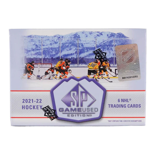 2021-22 Upper Deck SP Game Used Hockey Hobby Box Feel the thrill of collecting game-worn memorabilia with the 2021-22 SP Game Used Hockey Hobby Box! Bringing together limited-edition cards featuring authentically-worn pieces from your favorite NHL stars, you can experience the excitement of scoring rare collectibles from the comfort of your home. Get ready to hunt for some of the game's best!
