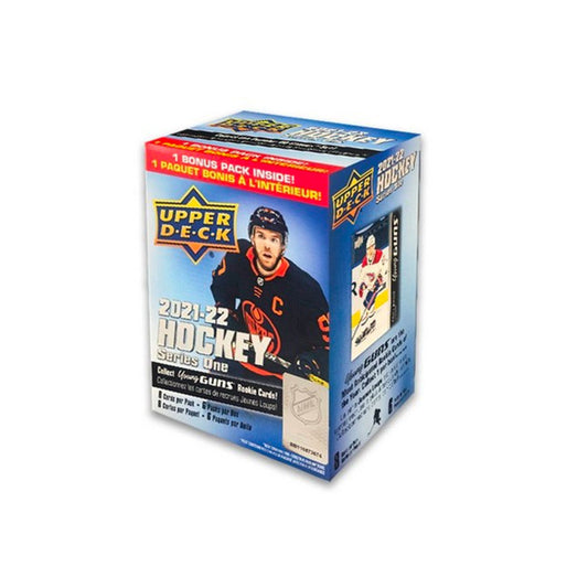 2021-22 Upper Deck Series One Hockey Blaster Box Unlock your hockey fandom with a 2021-22 Upper Deck Series One Hockey Blaster Box! Each box contains 6 packs of 8 cards, giving you access to an array of exciting cards and a chance to experience the thrill of a surprise pull. Collect your favorite players and get ready to join the action!