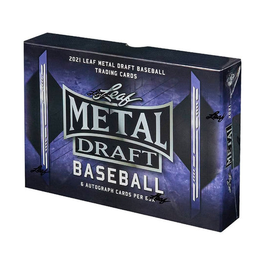 2021 Leaf Metal Draft Baseball Hobby Box Unlock the potential of your favorite stars with the 2021 Leaf Metal Draft Baseball Hobby Box! Featuring highly detailed autographs and memorabilia cards, this box is the perfect way to build your ultimate collection and become the ultimate fan. Grab yours today!