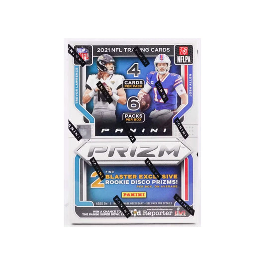 Experience the 2021 Panini Prizm Football Blaster Box and discover the thrill of collecting and trading with the dazzling Disco Prizms! With this exclusive box, you'll have a chance to own rare and sought-after cards that will elevate your football collection. Don't miss out on the excitement, get yours today!
