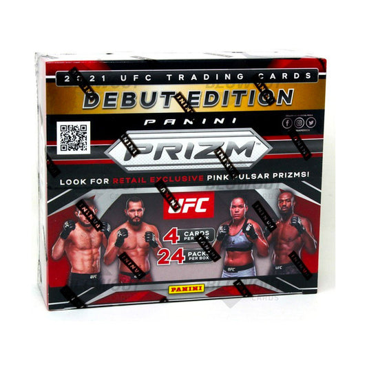 2021 Panini Prizm UFC Hobby Box Unlock the power of 2021 Panini Prizm UFC Hobby Box! This exciting box includes 22 Prizm parallels, 2 autographs.. Bring home the thundering action of UFC with incredible collectibles and stunning artwork. Get ready to make a statement!