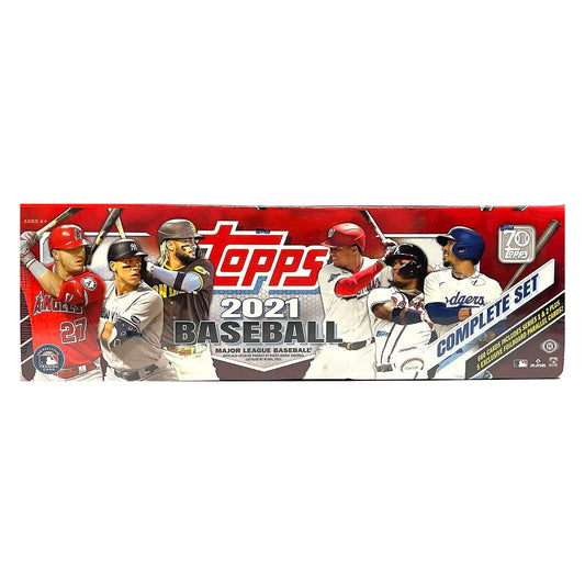 2021 Topps Baseball Factory Complete Set Hobby Edition Experience the best of the 2021 season with the Topps Baseball Factory Complete Set Hobby Edition! This set includes 700 cards of the game's biggest stars, from Aaron Judge to Fernando Tatis Jr. and everything in between. The perfect gift for any baseball fan!