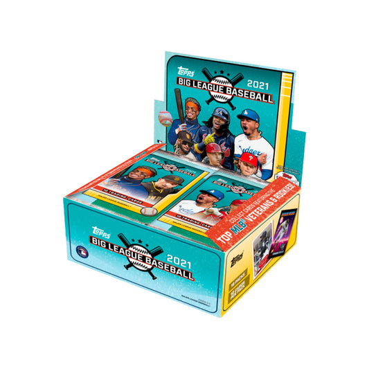 2021 Topps Big League Baseball Hobby Box Load up for the season with a 2021 Topps Big League Baseball Hobby Box! This collector's favorite box is packed with 18 packs of 10 cards each, featuring a mix of vibrant photos and players that are sure to excited. With a retail price of only $20, this is perfect for any fan!