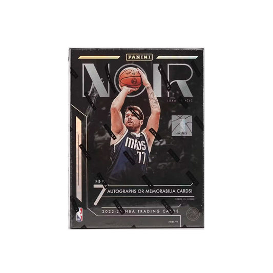 2022-23 Panini NOIR Basketball Hobby Box Revel in the nostalgia of sports cards and collectible memorabilia with the 2022-23 Panini NOIR Basketball Hobby Box! Stocked with the most extraordinary, rare, and exclusive cards, this box will inspire and excite you with each pull! Collect all the boxes and revel in your passion!