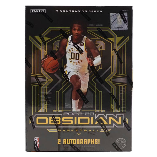 2022-23 Panini Obsidian Basketball Hobby Box Discover the future stars of the NBA now with 2022-23 Panini Obsidian Basketball Hobby Box! Get your hands on potential future rookies and enjoy the excitement of opening your very own basketball cards! This hobby box contains 7 cards, promises hours of fun for any collector. Don't miss out on this chance to get your own slice of the basketball cards market!