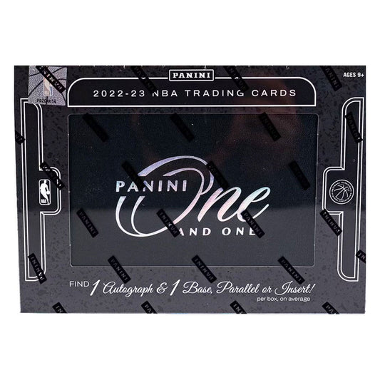 2022-23 Panini One and One Basketball Hobby Box Experience the thrill of the game with the 2022-23 Panini One and One Basketball Hobby Box. This box features an exclusive collection of high-quality basketball cards, showcasing the best players in the league. With each card highlighting unique features and stunning designs, this box is a must-have for any basketball fan.