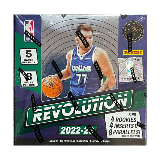 Experience the thrill of collecting with the 2022-23 Panini Revolution Basketball Hobby Box! This box includes an unbeatable combination of high-end inserts, on-card autographs, and dynamic memorabilia cards. Start building your collection today and join the revolution!