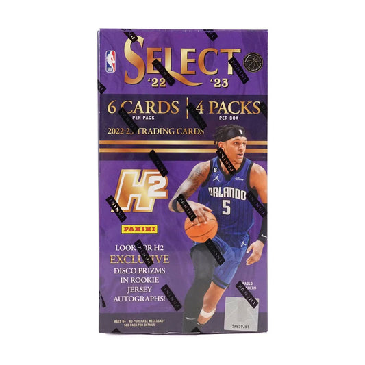 2022-23 Panini Select Basketball H2 Box Discover the perfect way to hone your basketball card collection with the 2022-23 Panini Select Basketball H2 Box! With an array of scarcity and rarity, this box is an essential piece of any basketball fan's collection. Get your box now and start collecting!