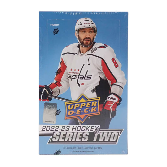 Experience the future of hockey with the 2022-23 Upper Deck Series Two Hockey Hobby Box! Enjoy the anticipation and excitement of discovering a rare gem with each box!  2022-23 Upper Deck Series Two Hockey Hobby Box