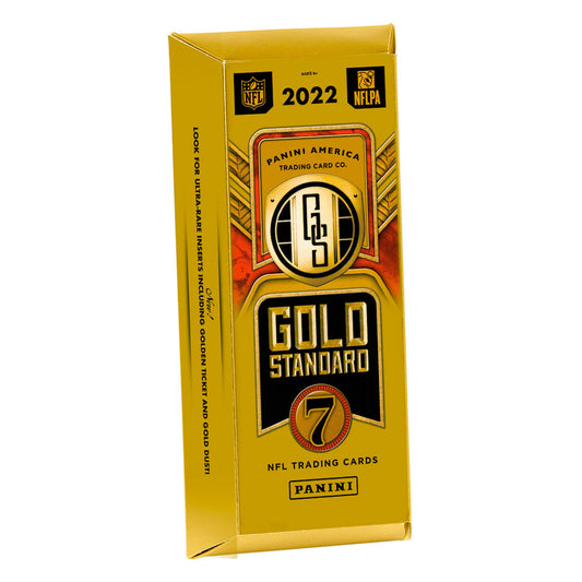 Experience the excitement of the upcoming 2022 football season with the 2022 Panini Gold Standard Football Hobby Box! This exclusive box includes premium cards and guarantees 5 autographs or memorabilia cards per box. Get ready to cheer on your favorite players with this ultimate collection.