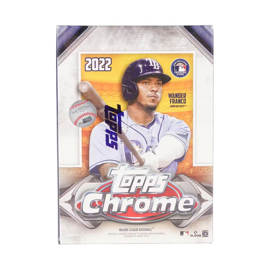 2022 Topps Chrome Baseball Blaster Box Experience the thrill of the upcoming 2022 baseball season with a 2022 Topps Chrome Baseball Blaster Box! Get your hands on an exciting mix of autographs, refractors, parallels and more! Open up a box and enter the world of collectible cardboard!