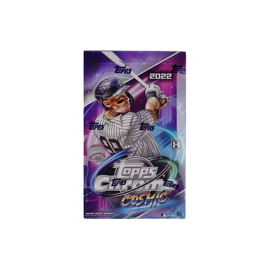 2022 Topps Chrome Cosmic Baseball Hobby Box Collectors, get ready for a new season of baseball cards! The 2022 Topps Chrome Cosmic Baseball Hobby Box offers one autographed card per box. Upgrade your collection now with vibrant colors and on-card autographs!