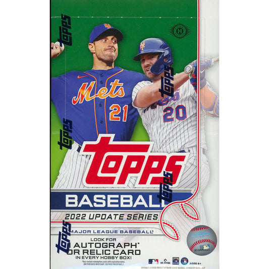 2022 Topps Update Series Baseball Hobby Box Open the door to an exciting new season of baseball with the 2022 Topps Update Series Baseball Hobby Box. Get 24 packs of 14 cards each, featuring veterans, rookies, returning fan-favorites, and breathtakingly beautiful photography. Make every box a source of wonder, anticipation, and lasting joy.