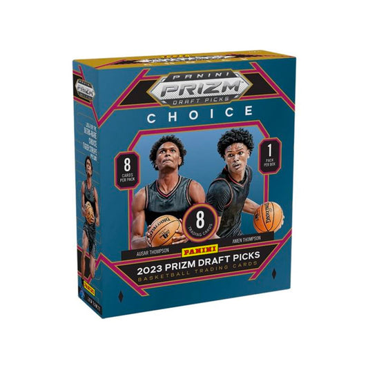 Experience the future of basketball with the 2023-24 Panini Prizm Draft Picks Choice Box. Get 8 unique cards that provide an exciting way to experience the latest rookies, veterans, and stars. Make each pick count and craft your very own collection!