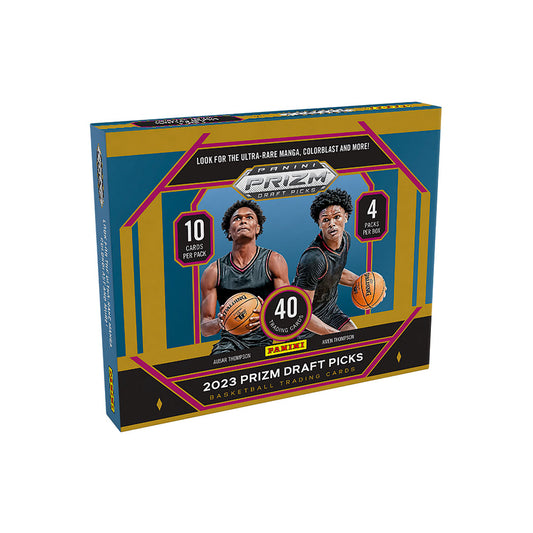 2023-24 Panini Prizm Draft Picks Basketball Hobby Box Experience the electrifying thrill of the 2023-24 NBA draft with the 2023-24 Panini Prizm Draft Picks Basketball Hobby Box! Boasting a whopping 4 packs, each containing 10 cards, you'll be immersed in a world of elite basketball talent. Take a shot at uncovering remarkable RCs from this year's draft class and exciting inserts. Dare to dream of a slam dunk of a haul!