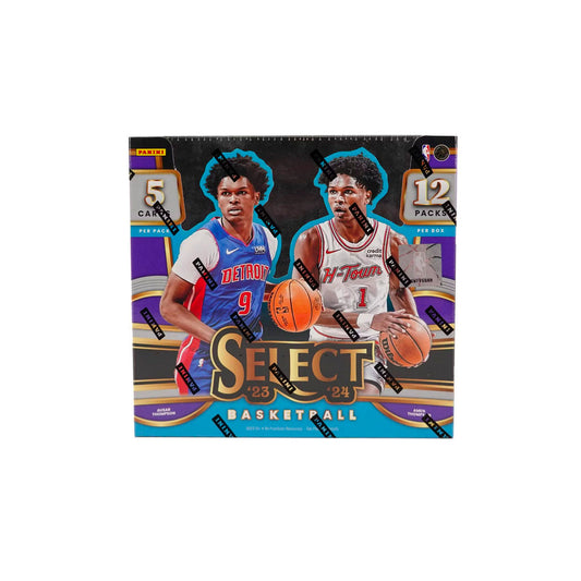 Elevate your collection with the 2023-24 Panini Select Basketball Hobby Box. Packed with exclusive cards and premium inserts, this box offers endless possibilities for rare finds. Experience the thrill of unboxing and owning unique pieces of the biggest stars in the NBA. Don't miss out on this must-have for any basketball fan!