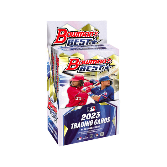 2023 Bowman's Best Baseball Hobby Box "The 2023 Bowman's Best Baseball Hobby Box offers collectors a chance to find top prospects and future stars in every pack! With top-of-the-line autographs and colorful inserts, this box is perfect for both casual and serious collectors alike. Don't miss out on your chance to own a piece of the future of baseball!"