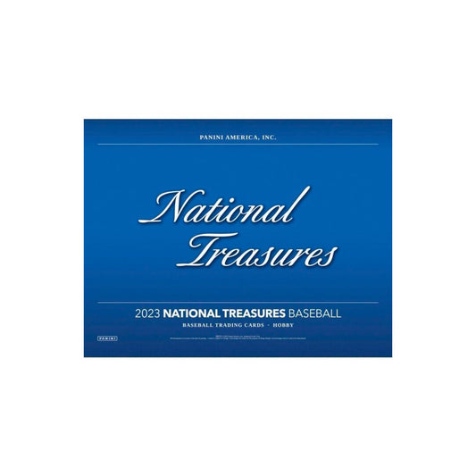 2023 Panini National Treasures Baseball Hobby Box Unleash your love for baseball with the highly sought after 2023 Panini National Treasures Baseball Hobby Box! This box offers exclusive features including rare cards and memorabilia, guaranteeing a unique and valuable collection. Don't miss out on the opportunity to own a piece of baseball history. Pre-order now!