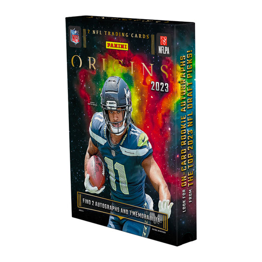 2023 Panini Origins Football Hobby Box Open 2023 Panini Origins Football Hobby Box and behold the ultimate collectable. Each box contains 1 pack with 2 Autographs. Find rare autograph and memorabilia cards, plus hidden gems from the 2023 NFL Draft. Get ready for the thrill of unboxing!