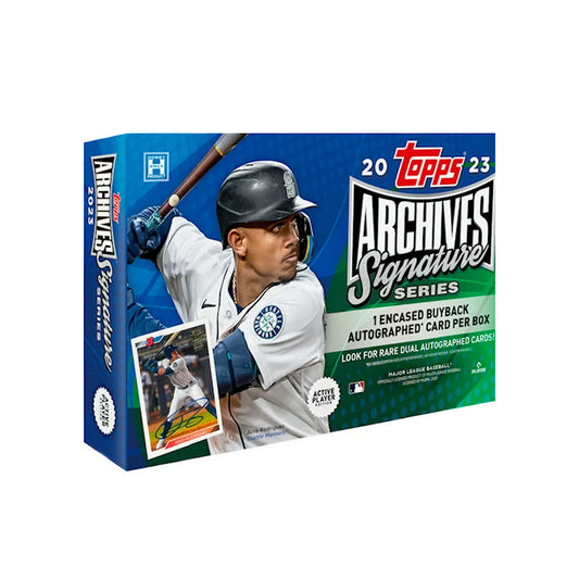 2023 Topps Archives Signature Series Hobby Box Relive baseball history with this 2023 Topps Archives Signature Series Hobby Box! This box contains cards featuring past players and new fan favorite designs, sure to inspire a nostalgic feeling. Experience the exciting anticipation of opening each pack and collecting unique cards that commemorate the best of the game’s history!