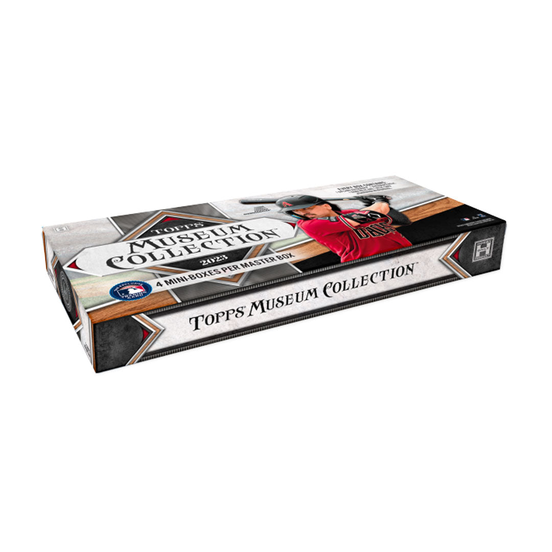 2023 Topps Museum Collection Baseball Hobby Box The 2023 Topps Museum Collection Baseball Hobby Box is the ultimate baseball collector's dream come true. Each box contains amazing cards with a special holographic finish and dynamic artwork that bring the history of the game to life. Get in the game with stunning visuals and unparalleled quality.