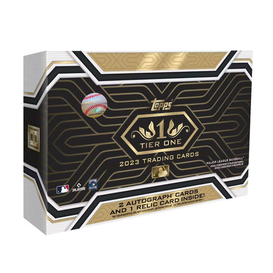 2023 Topps Tier One Baseball Hobby Box Discover 2023 Topps Tier One Baseball Hobby Box, the must-have collectible of the year! Every box features 1 pack of exclusive, original content. Guaranteed to satisfy any card collector's craving for rare gems!