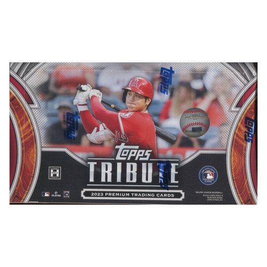 2023 Topps Tribute Baseball Hobby Box Experience the excitement of collecting 2023 Topps Tribute Baseball with this Hobby Box! Each box contains 6 packs filled with the latest and most sought-after baseball cards. Enjoy the thrill of an amazing box break, and add valuable cards to your collection!