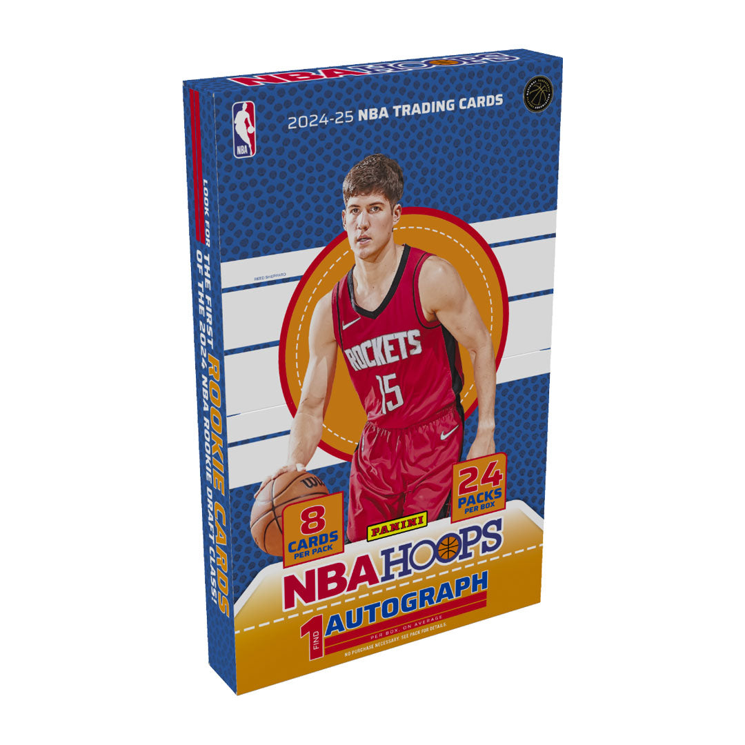 Get ready to feel the thrill of the game with the 2024-25 Panini Hoops Basketball Hobby Box. This highly coveted box features unparalleled cards and stunning designs that will take your breath away. Elevate your collection and experience the excitement of the court with every pack!