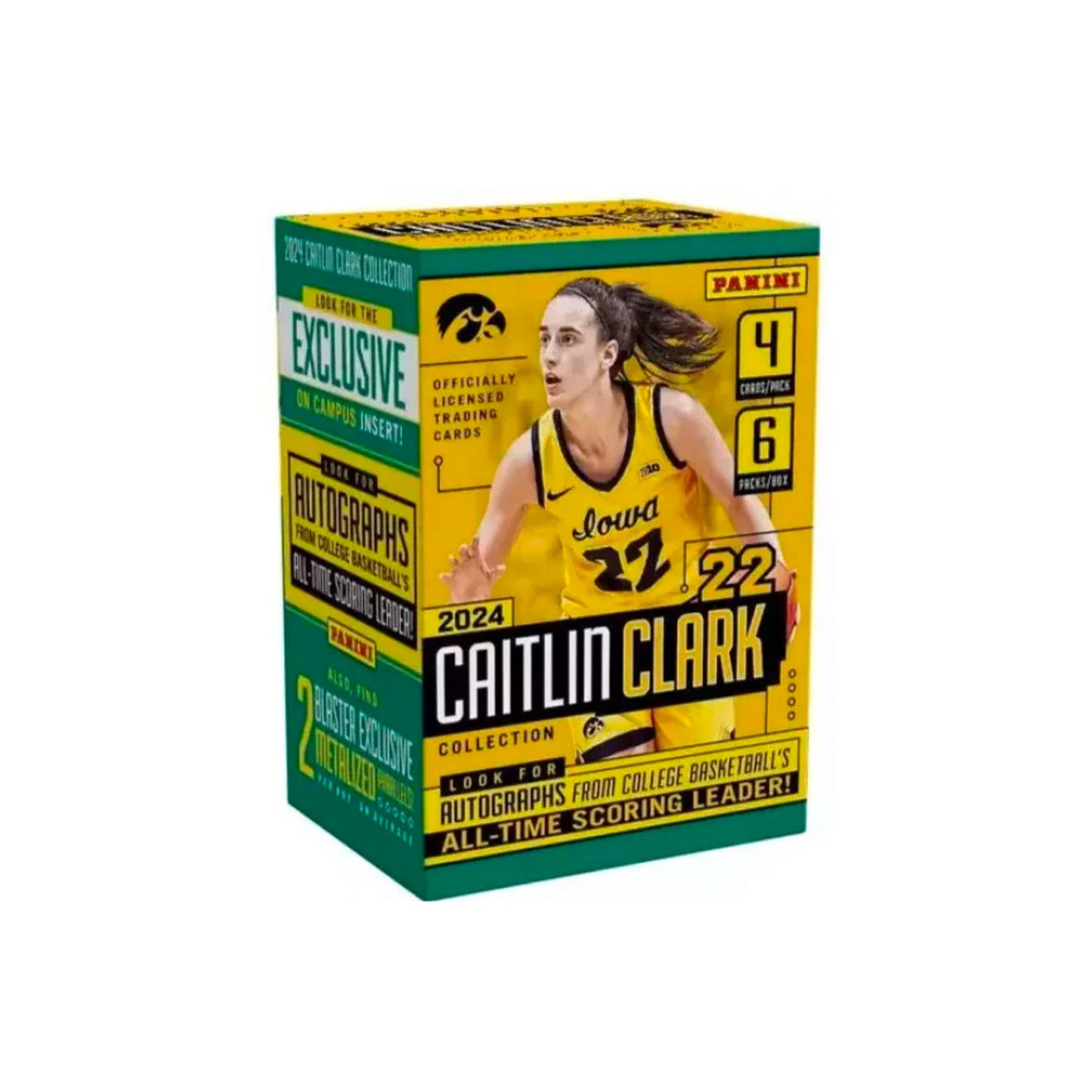 Experience the thrill of collecting with the 2024 Panini Caitlin Clark Collection Basketball Blaster Box! Featuring exclusive cards of the future basketball superstar, Caitlin Clark, this box is a must-have for any fan or collector. Get ready for epic pulls and elevate your card game with this limited edition box.