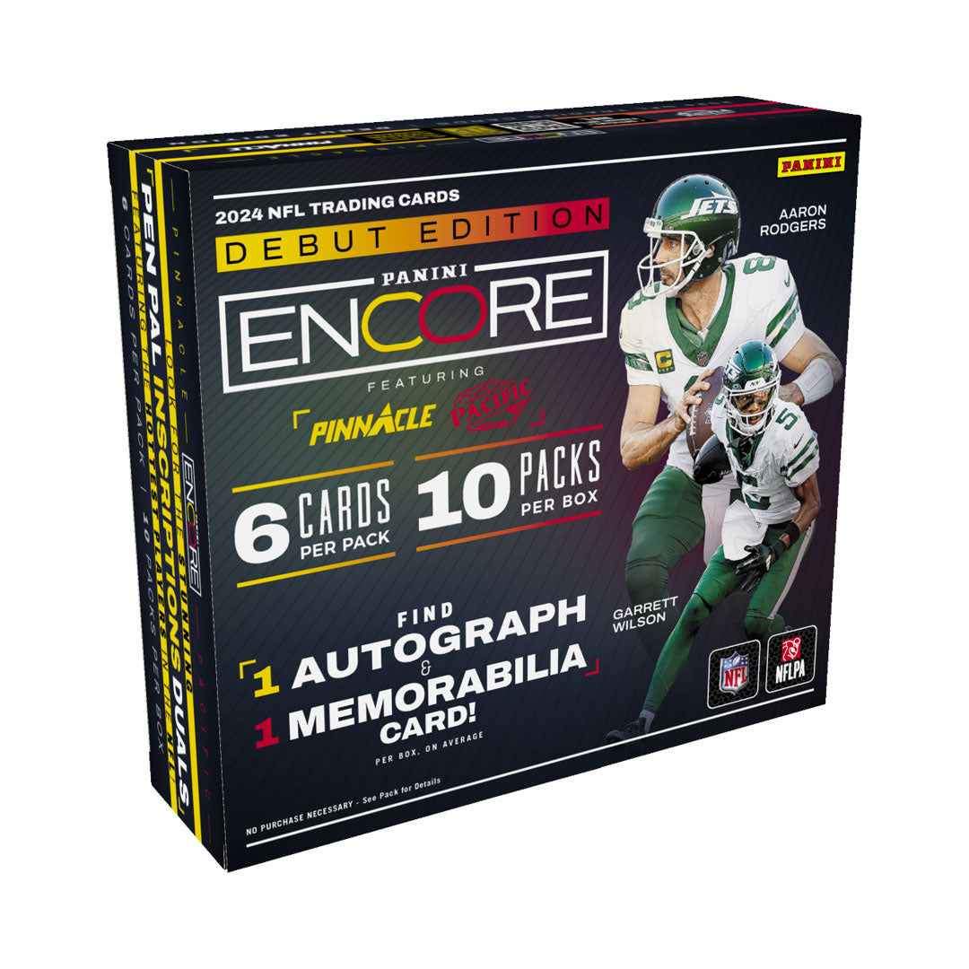 Experience the thrill of collecting the highly sought-after 2024 Panini Encore Football Hobby Box! With countless features and limited-edition cards, this box offers endless possibilities for your football card collection. Don't miss your chance to own a piece of sports history.