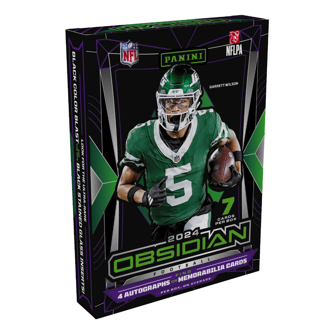 Get ready to elevate your football card collection with the 2024 Panini Obsidian Football Hobby Box! Featuring cutting-edge design and high-quality cards, this box will take your collection to the next level. With 1 autograph, 2 memorabilia cards, and 4 inserts per box, the possibilities are endless!