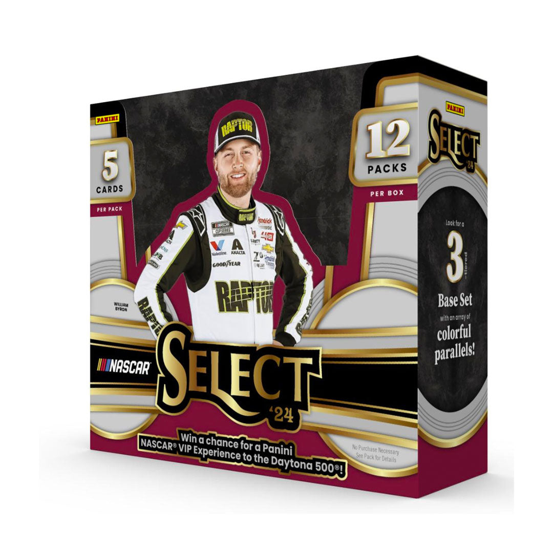 Experience the thrill of the race with the 2024 Panini Select Racing Hobby Box! Featuring exclusive cards and high-quality materials, this box is a must-have for any racing fan. Get ready to be inspired by the speed, precision, and excitement of the sport.