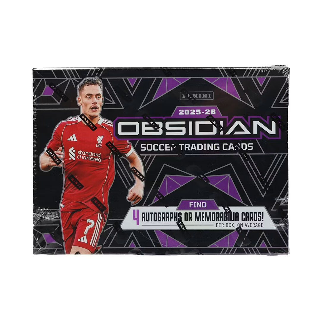 Unlock premium soccer cards with the 2025-26 Panini Obsidian Soccer Hobby Box. Each box delivers high-end pulls featuring the world's top players in stunning autographed and memorabilia cards. Perfect for serious collectors seeking rare inserts and limited parallels. Experience the thrill of opening hobby-grade packs with exceptional pull rates and exclusive content.