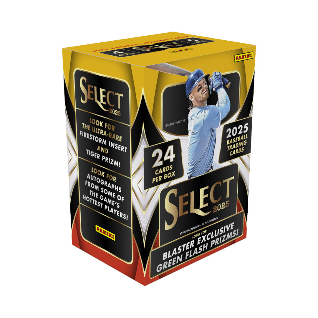 Unlock the thrill of collecting with the 2025 Panini Select Baseball Hobby Blaster Box. Each box delivers premium trading cards featuring today's biggest baseball stars and promising rookies, with exclusive select parallels and autograph opportunities. Perfect for seasoned collectors and newcomers alike, this blaster provides an exciting way to build your collection and chase rare hits. Experience the premium quality and design that Panini Select is known for—grab yours today and discover what legendary car