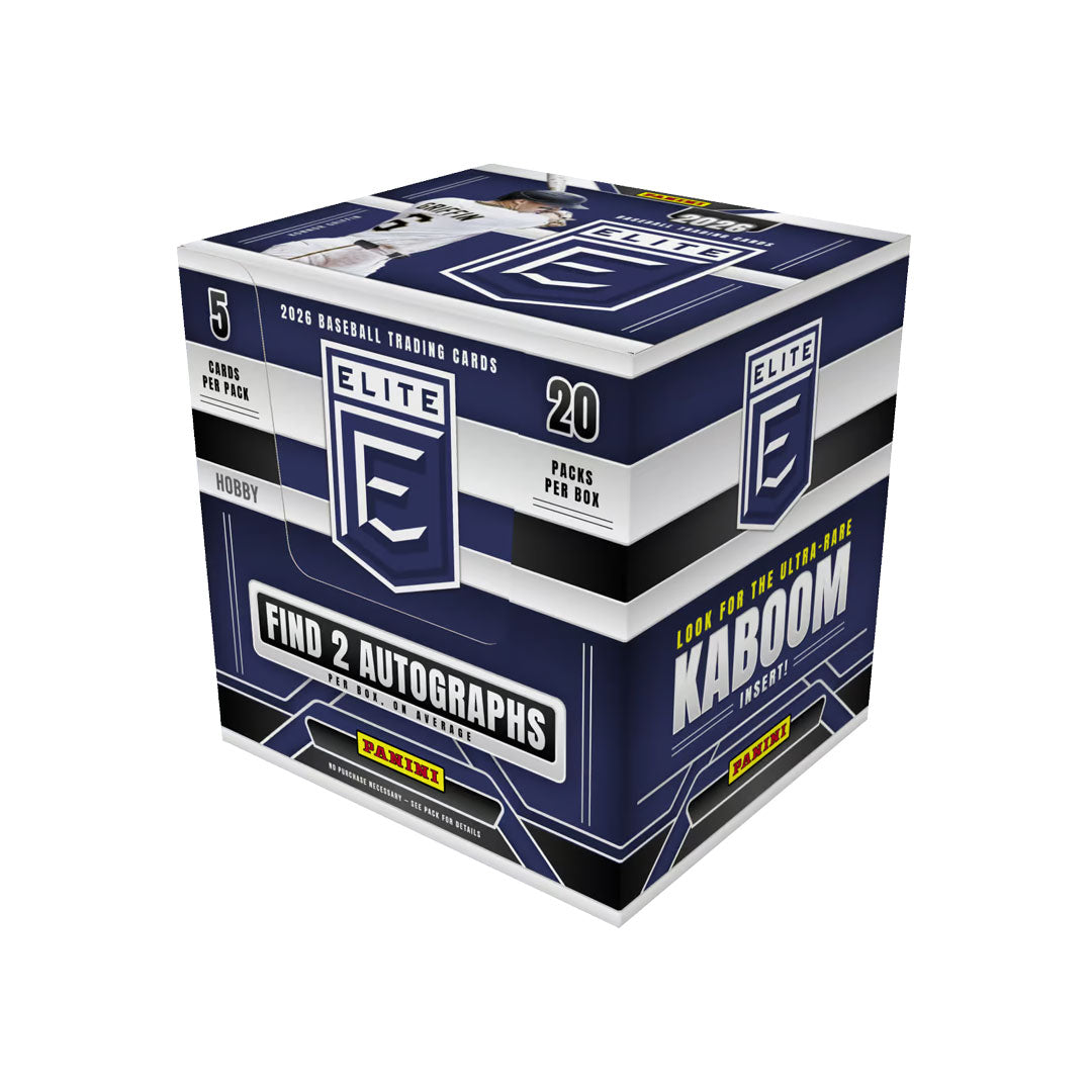 Elevate your baseball card collection with the 2026 Panini Donruss Elite Baseball Hobby Box. This premium box delivers high-end cards featuring the sport's top players and rookies. Each box contains carefully curated packs designed for serious collectors seeking rare autographs, memorabilia cards, and exclusive parallels. Perfect for building a standout collection or finding that chase card you've been hunting for.