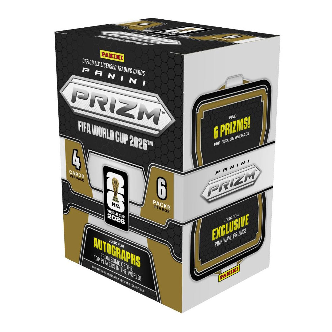Collect the biggest stars of the 2026 FIFA World Cup with Panini Prizm's premium hobby blaster box. Each box delivers multiple packs packed with stunning prismatic cards, rare inserts, and autographed memorabilia from international soccer's greatest tournament. Perfect for serious collectors and fans looking to build their World Cup collection with high-end cardstock and exclusive designs. Experience the thrill of pulling elite player cards and limited-edition parallels.