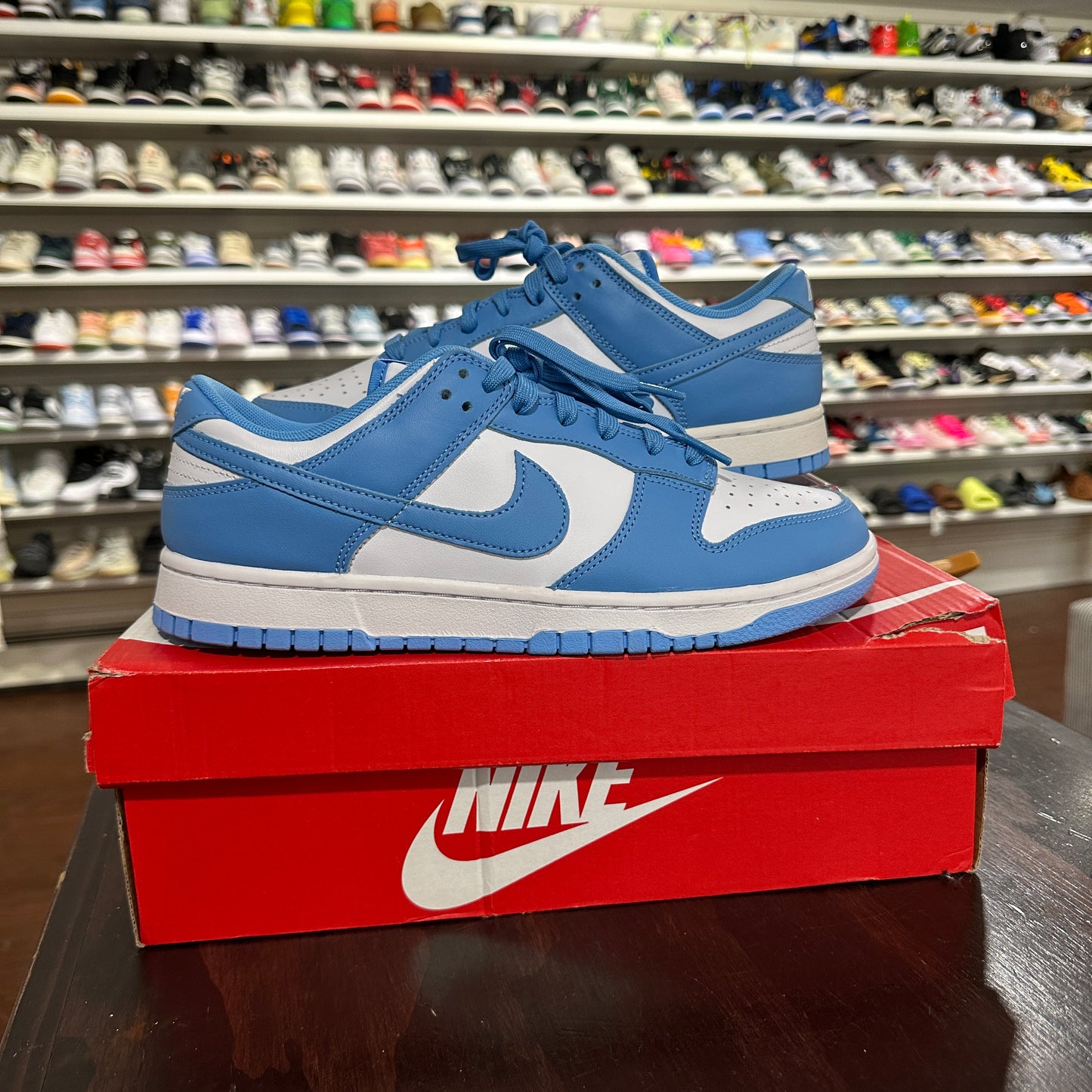 *NEW WITH DEFECTS* Nike Dunk Low UNC (SIZE 10)(AGED SOLE)