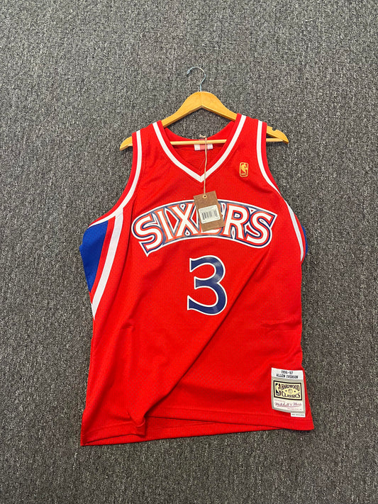 Mitchell And Ness NBA Swingman Jersey Sixers Iverson Red Blue (Mens)