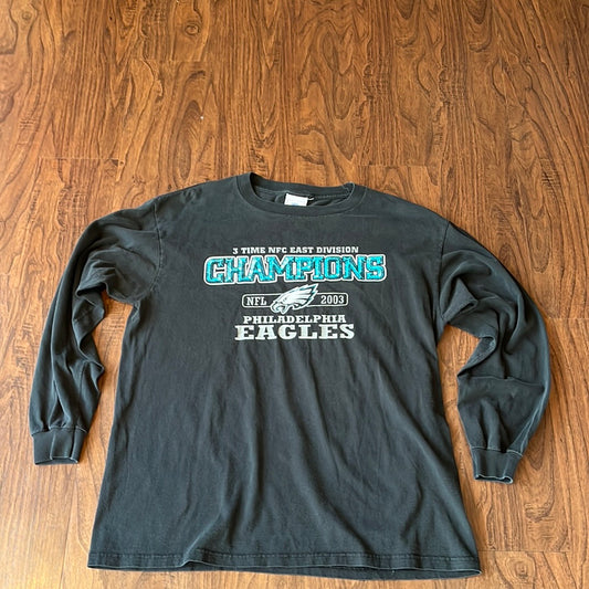 *VINTAGE* Eagles 2003  3 Time NFC East Champs Long Sleeve Tee (FITS LARGE)