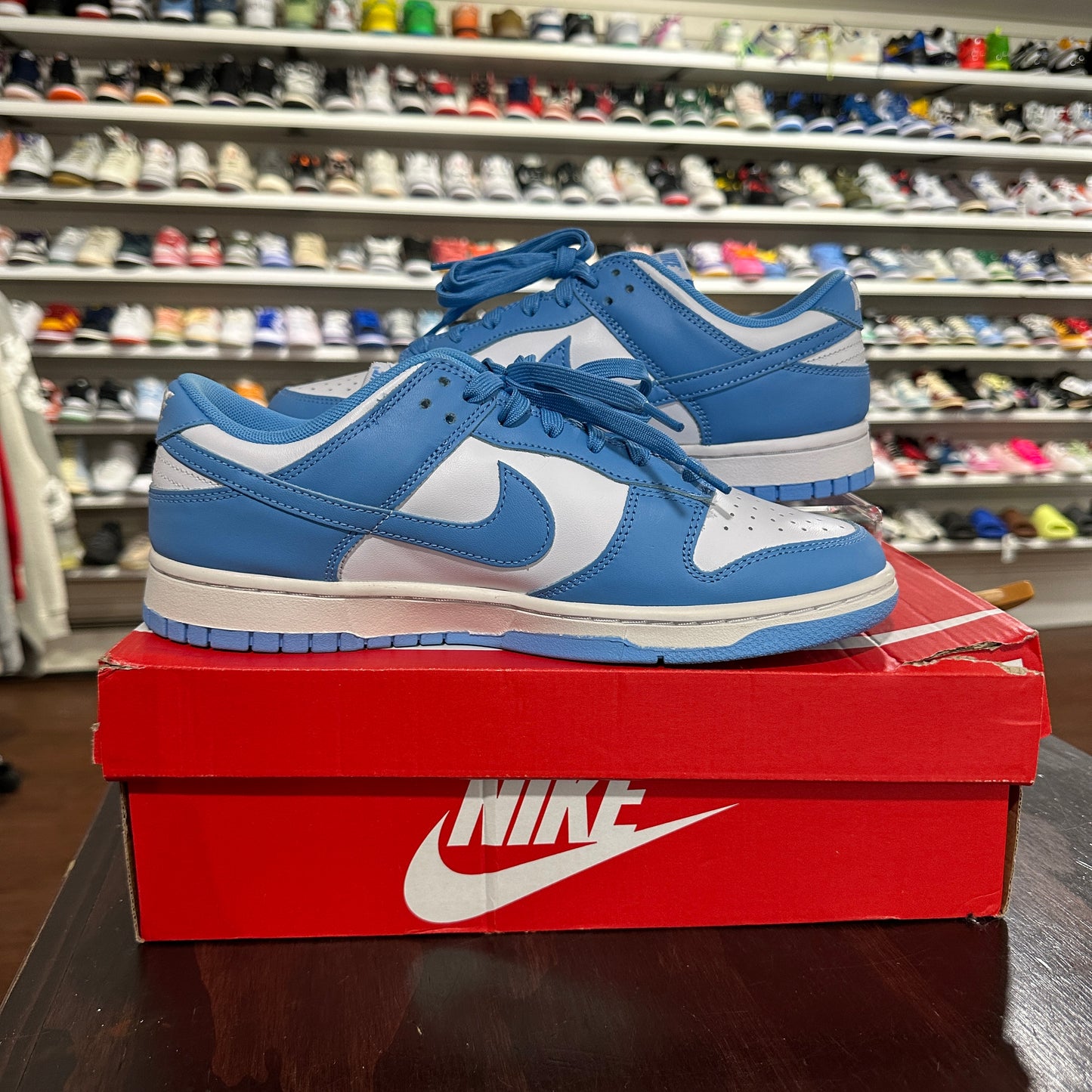 *NEW WITH DEFECTS* Nike Dunk Low UNC (SIZE 10)(AGED SOLE)