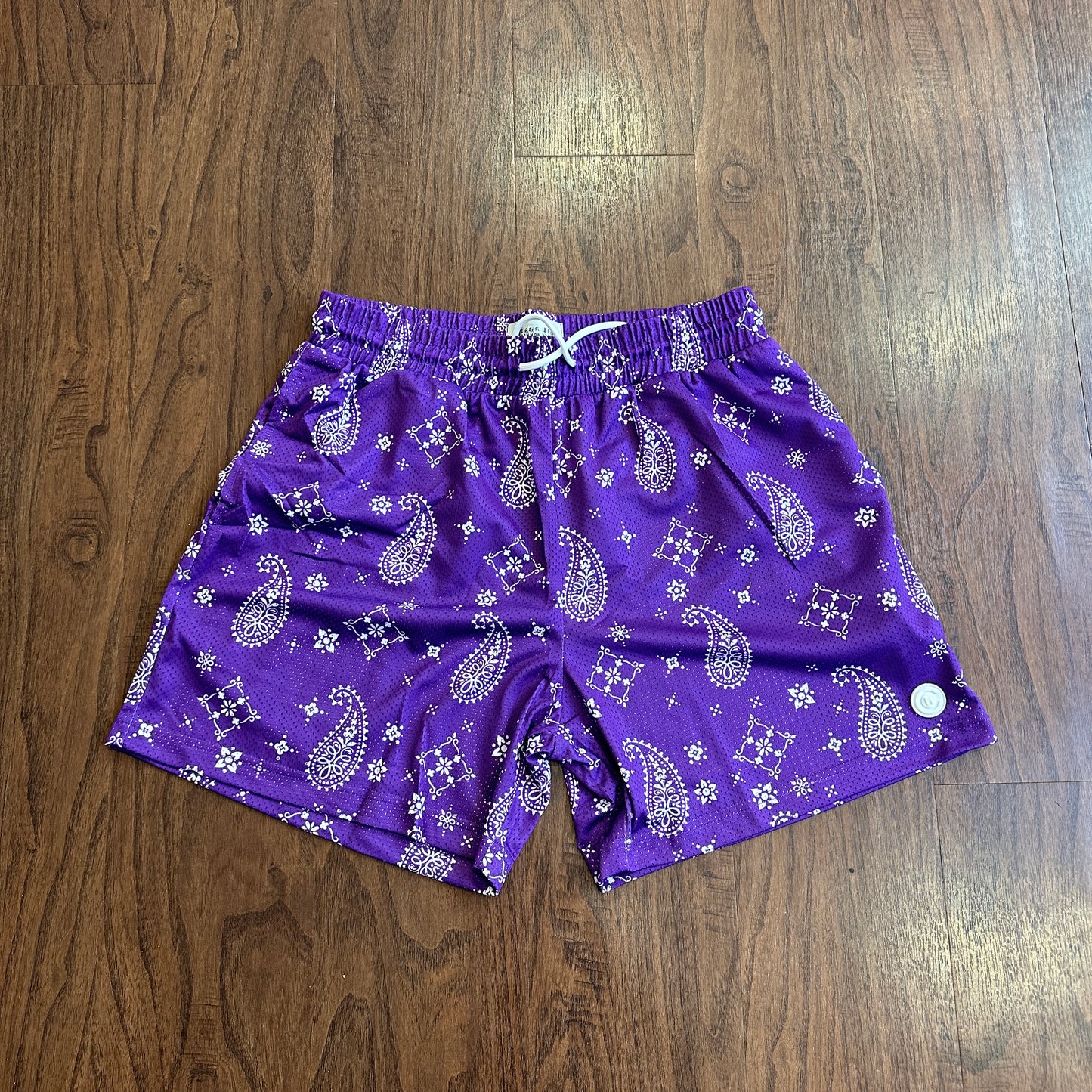 Common Hype Premium Purple Paisley Stitch Mesh Shorts