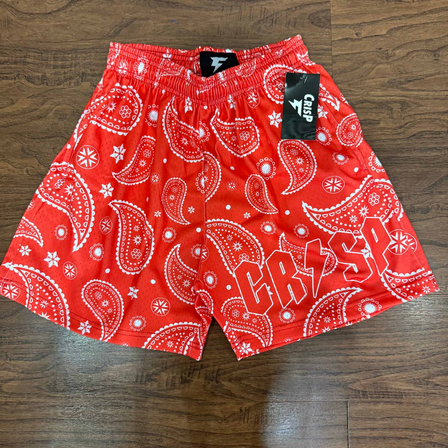 Crispy Red Bandana Mesh Shorts
