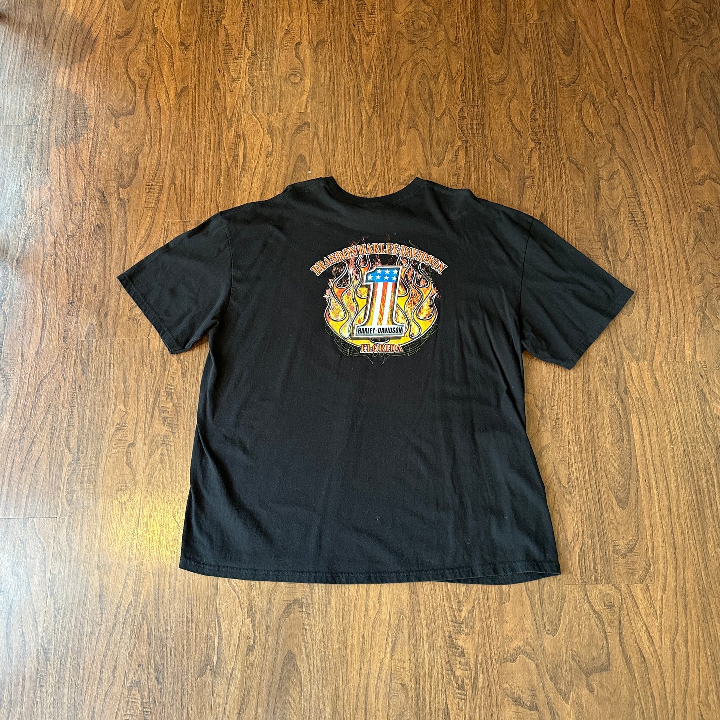 *VINTAGE* Harley Davidson Florida Flaming Skull Tee (FITS XLARGE)