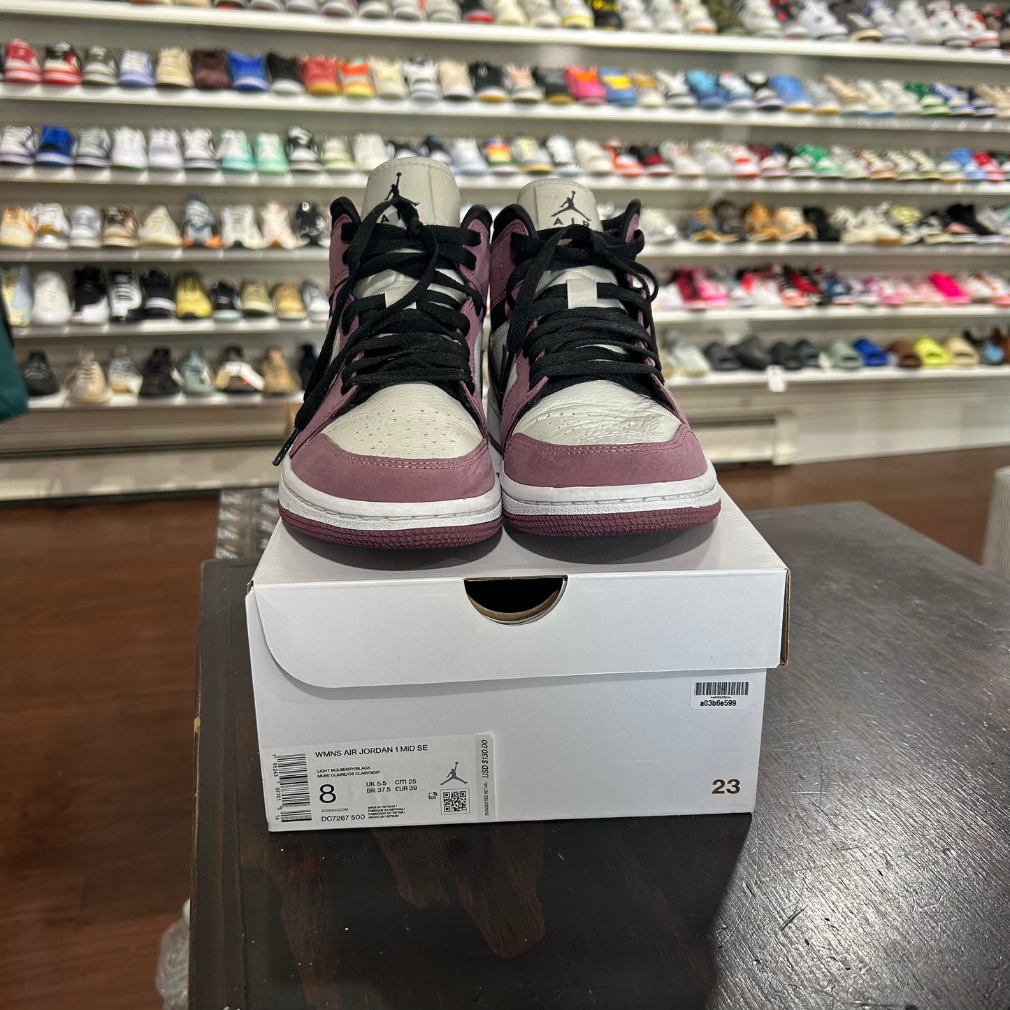 *USED* Jordan 1 Mid Light Mulberry (Size 6.5Y)